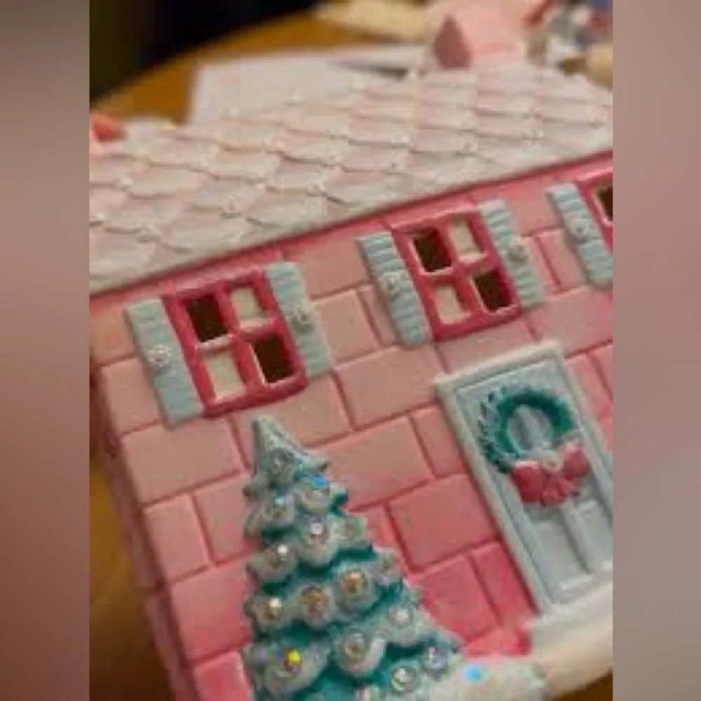 Ceramic Pre-lit Christmas Candy Cane House